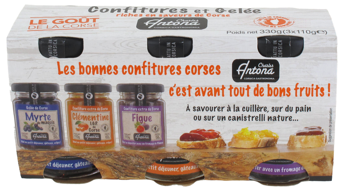 Etui 3 confitures : Figue, Clémentine, Myrte