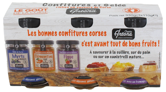 Etui 3 confitures : Figue, Clémentine, Myrte