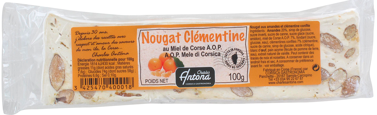 Nougat Clémentine au Miel de Corse A.O.P.