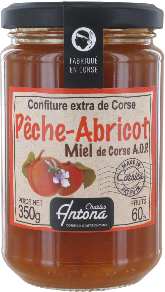 Confiture extra de Corse de Pêche - Abricot et Miel de Corse A.O.P.